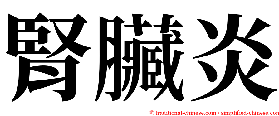 腎臟炎 serif font