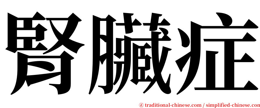 腎臟症 serif font