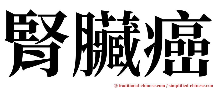 腎臟癌 serif font