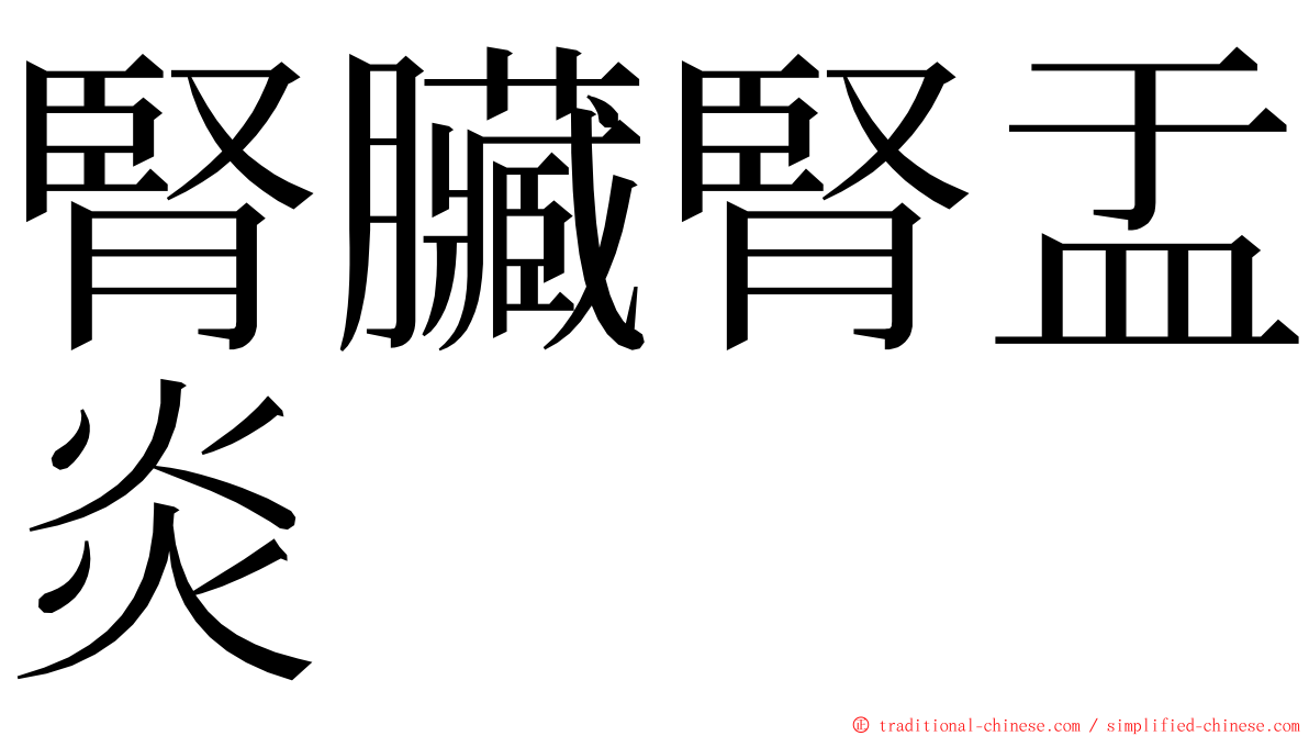 腎臟腎盂炎 ming font