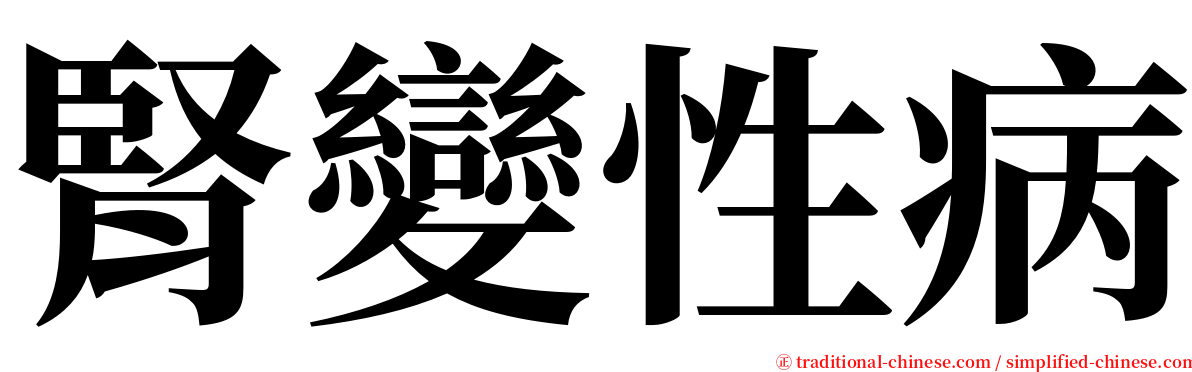 腎變性病 serif font