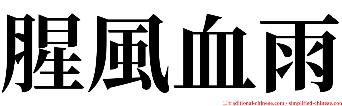 腥風血雨 serif font