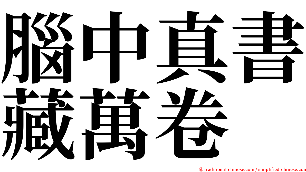 腦中真書藏萬卷 serif font