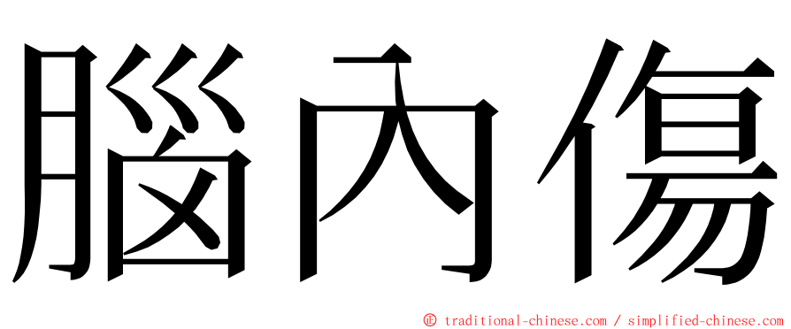 腦內傷 ming font