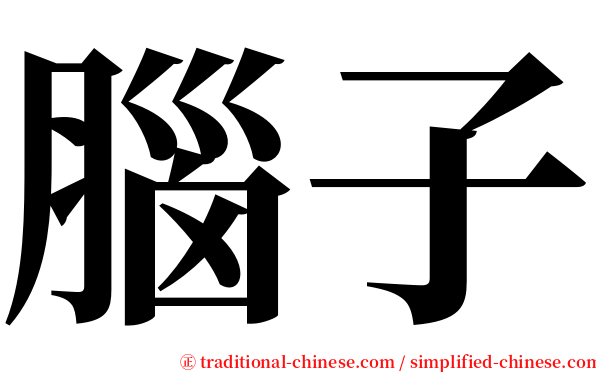 腦子 serif font