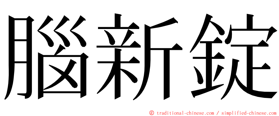 腦新錠 ming font