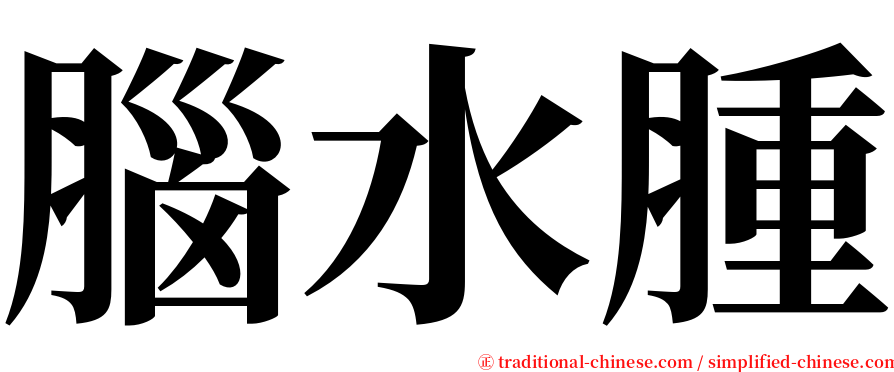 腦水腫 serif font