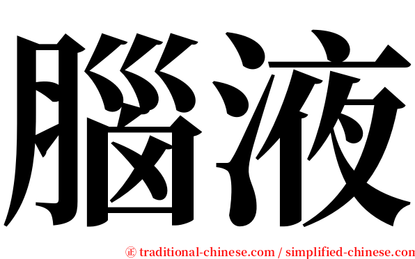 腦液 serif font