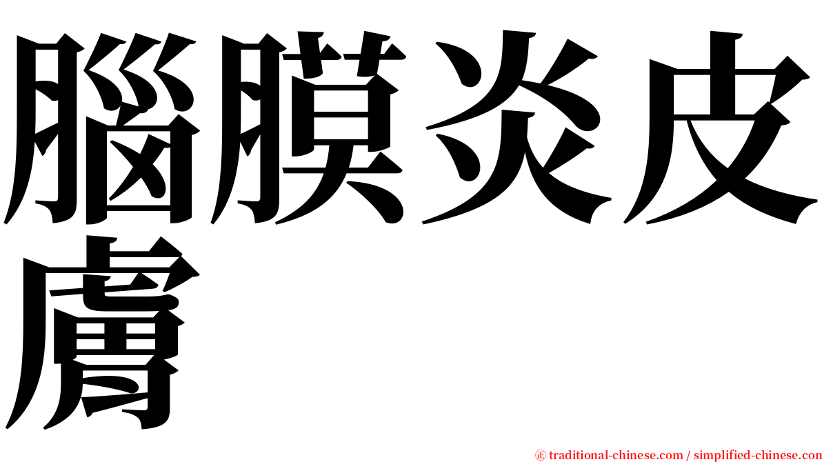 腦膜炎皮膚 serif font