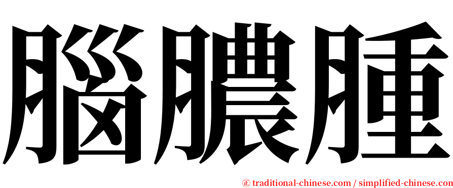 腦膿腫 serif font