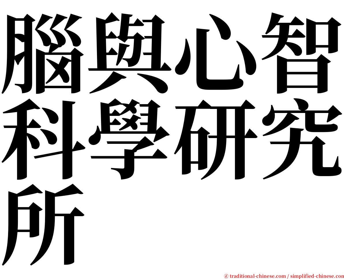 腦與心智科學研究所 serif font