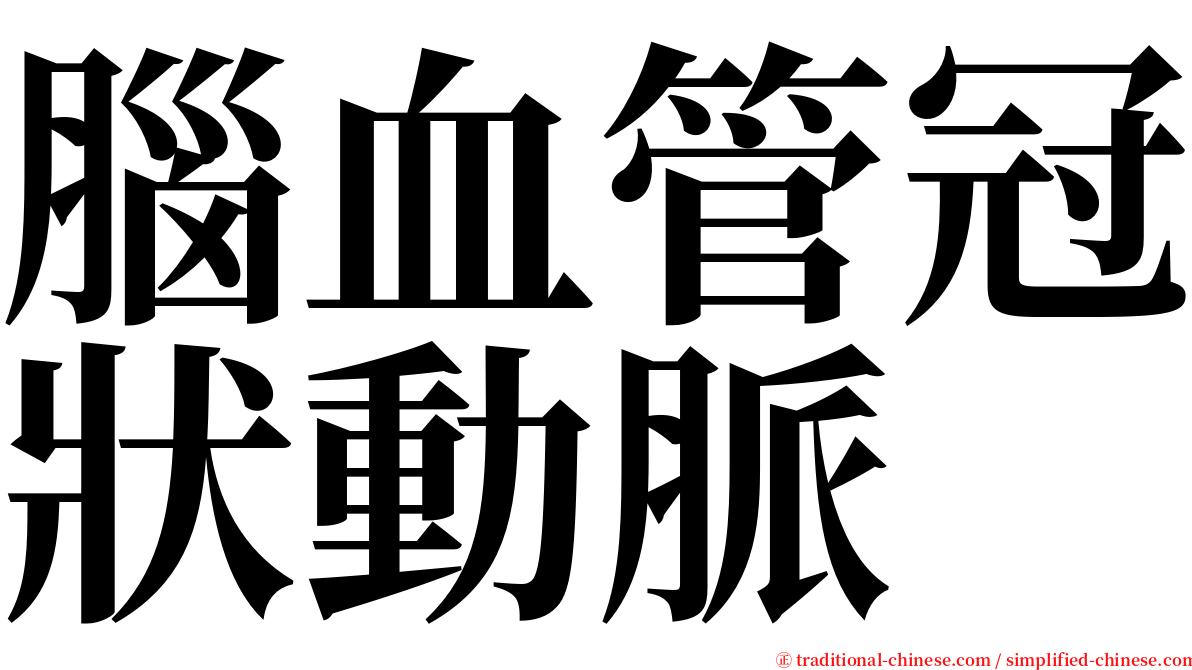 腦血管冠狀動脈 serif font