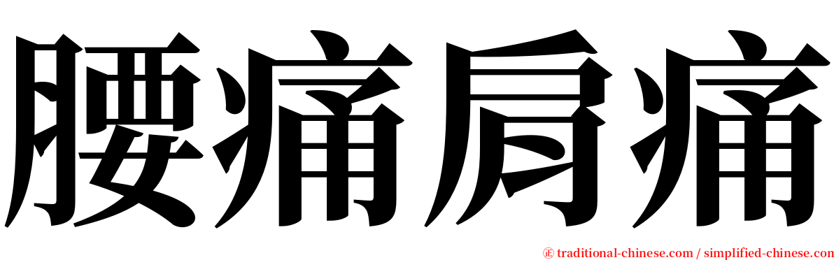 腰痛肩痛 serif font