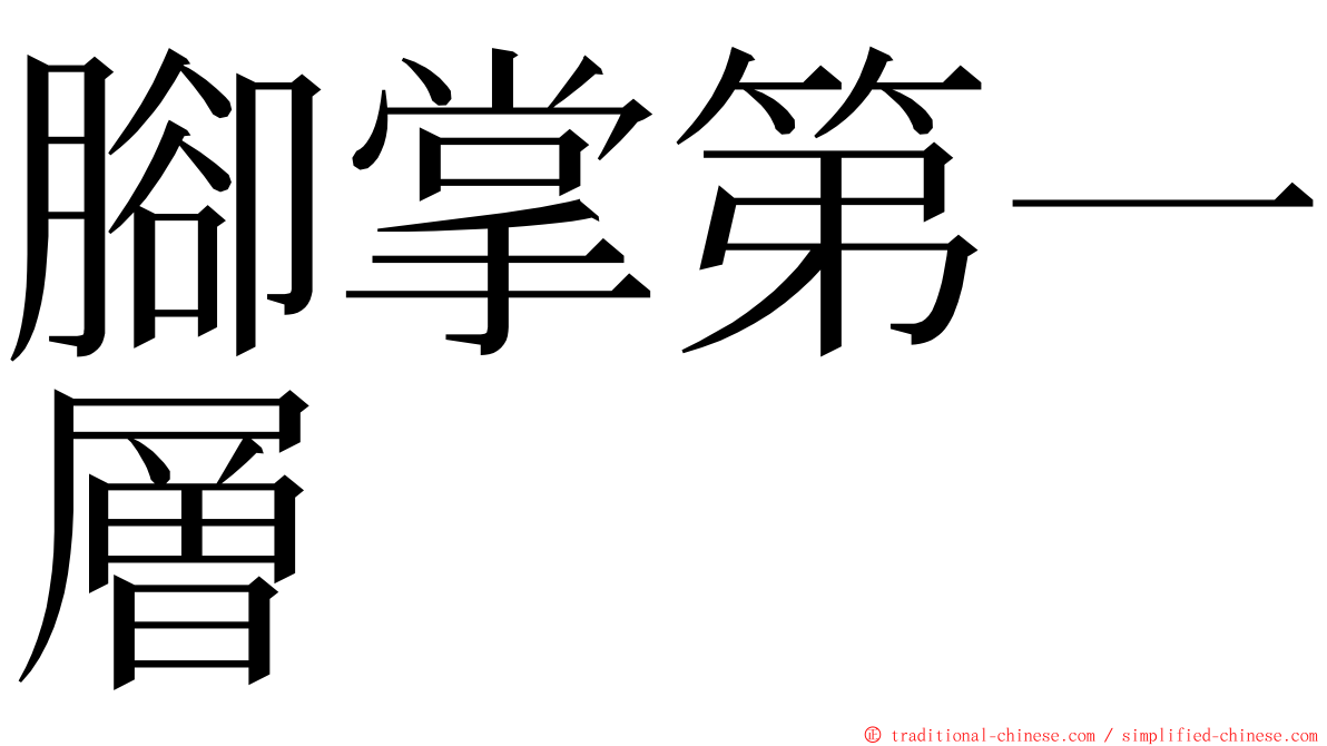 腳掌第一層 ming font