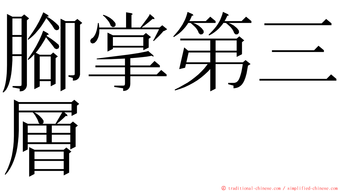 腳掌第三層 ming font