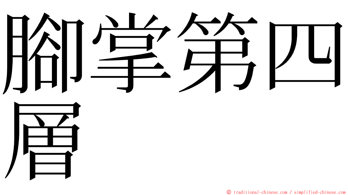 腳掌第四層 ming font