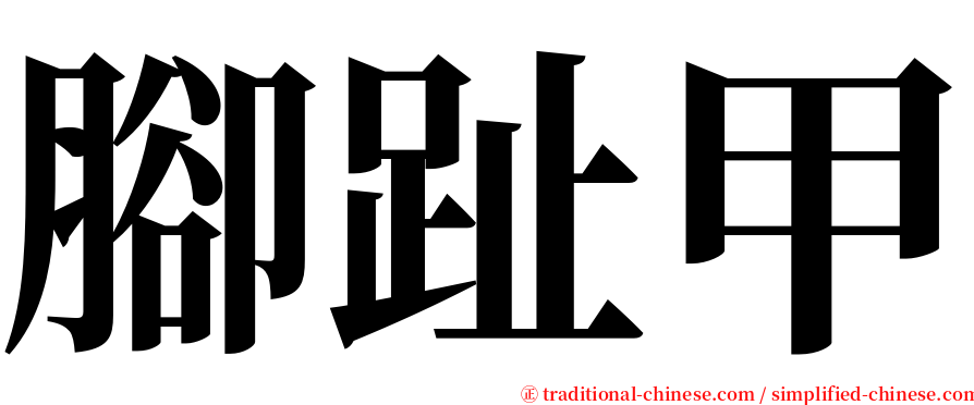 腳趾甲 serif font