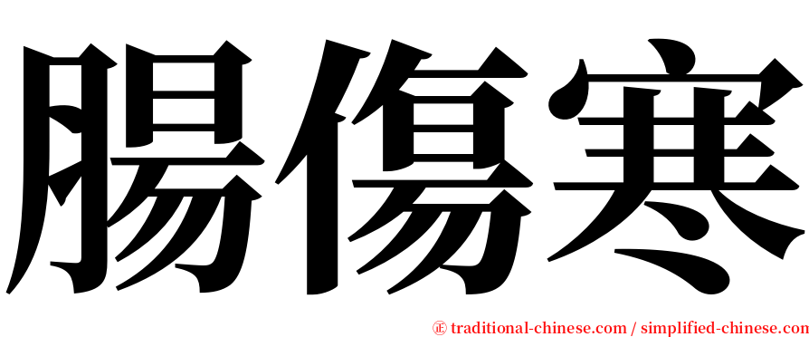 腸傷寒 serif font