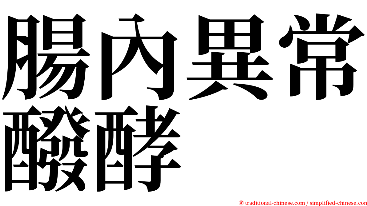 腸內異常醱酵 serif font