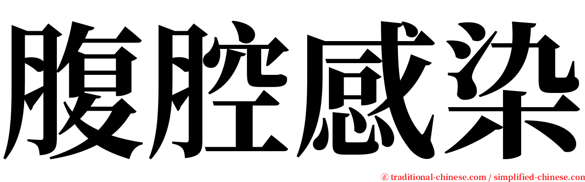 腹腔感染 serif font
