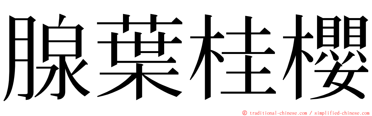 腺葉桂櫻 ming font