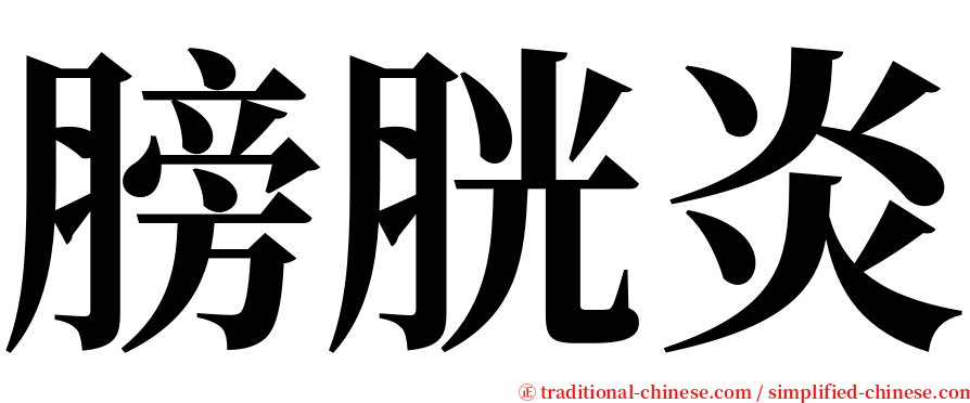 膀胱炎 serif font