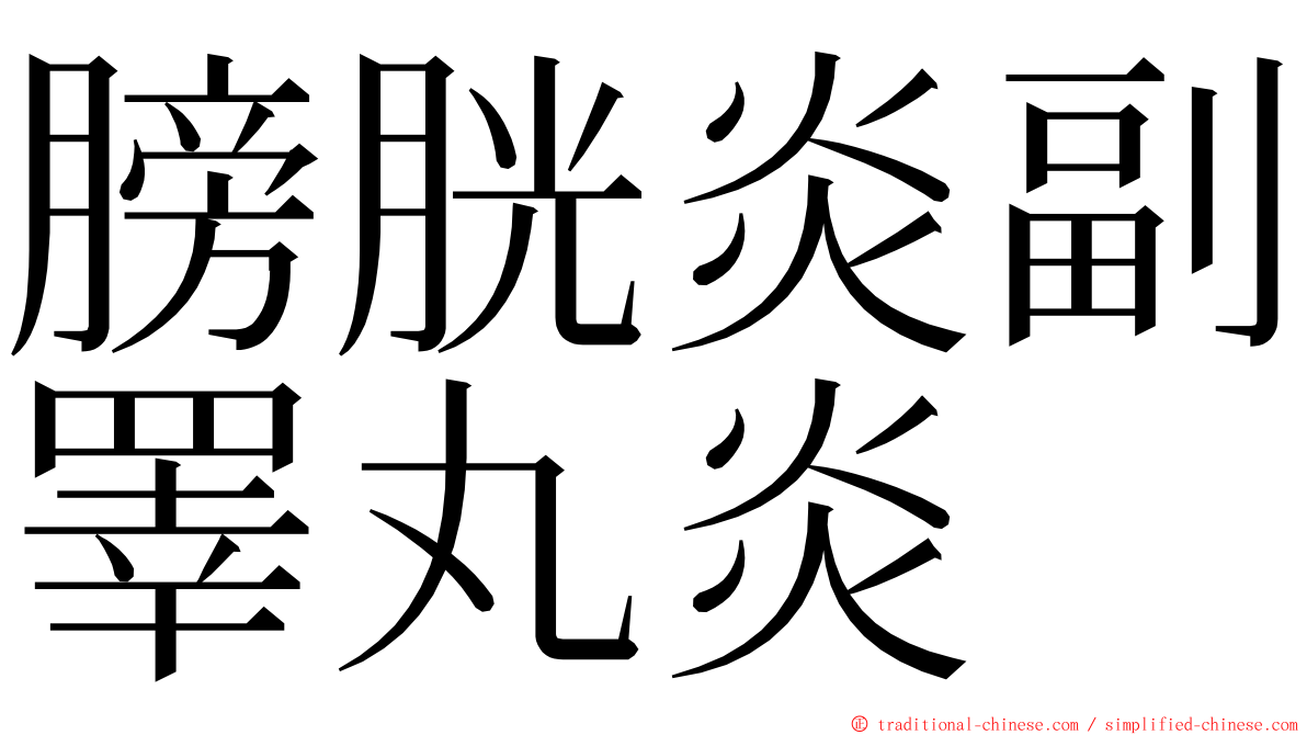 膀胱炎副睪丸炎 ming font