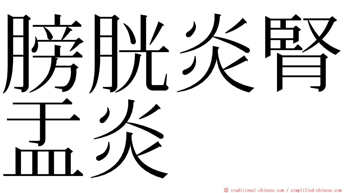 膀胱炎腎盂炎 ming font