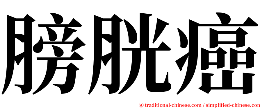 膀胱癌 serif font