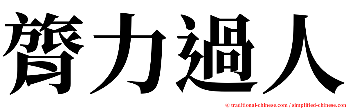 膂力過人 serif font