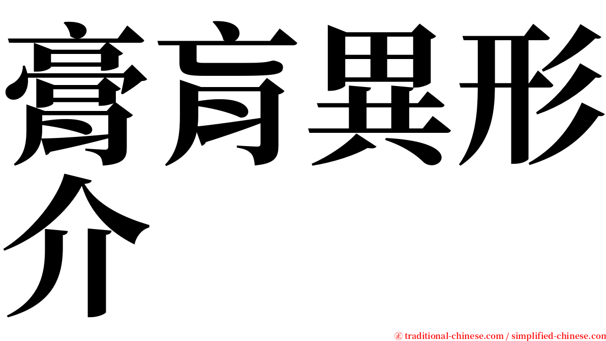 膏肓異形介 serif font