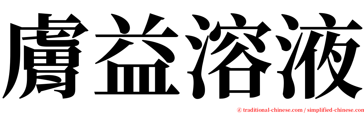 膚益溶液 serif font