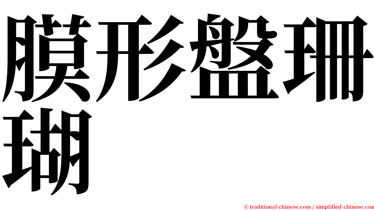 膜形盤珊瑚 serif font