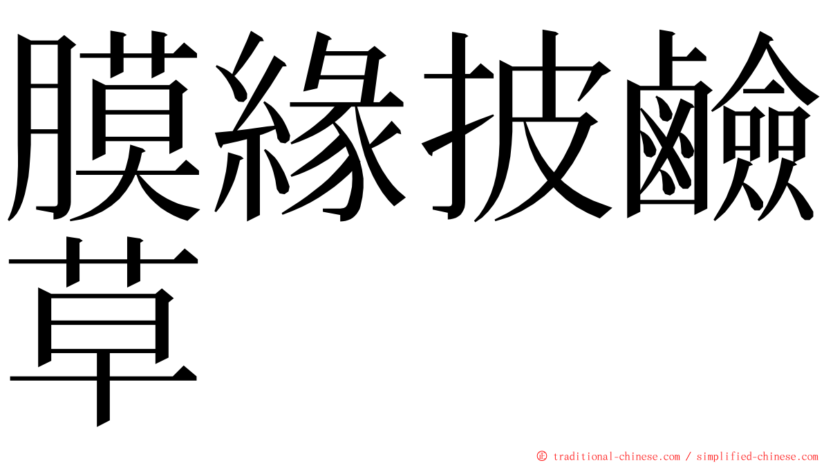 膜緣披鹼草 ming font