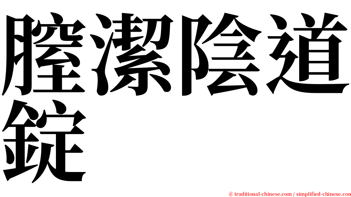 膣潔陰道錠 serif font