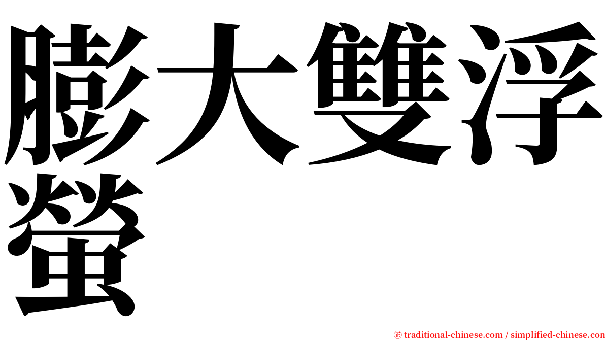 膨大雙浮螢 serif font