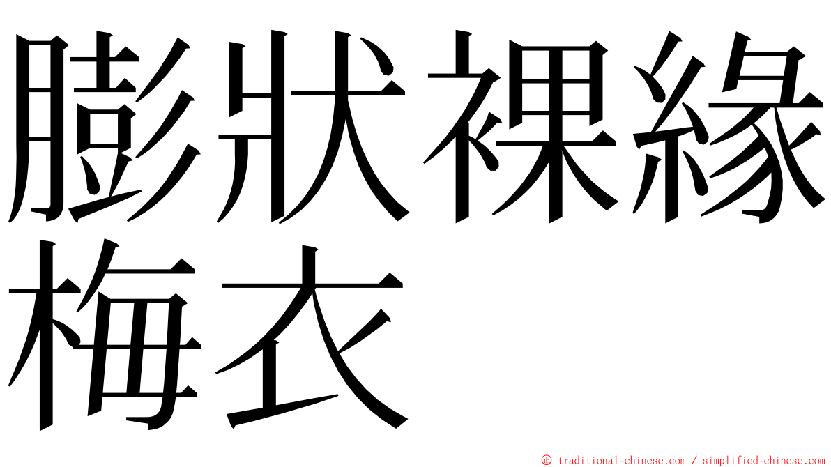 膨狀裸緣梅衣 ming font