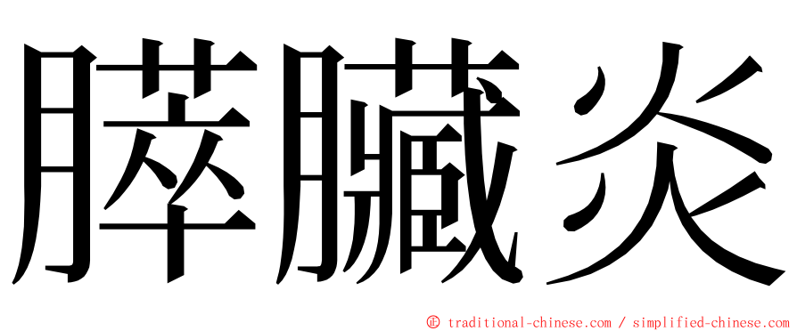 膵臟炎 ming font