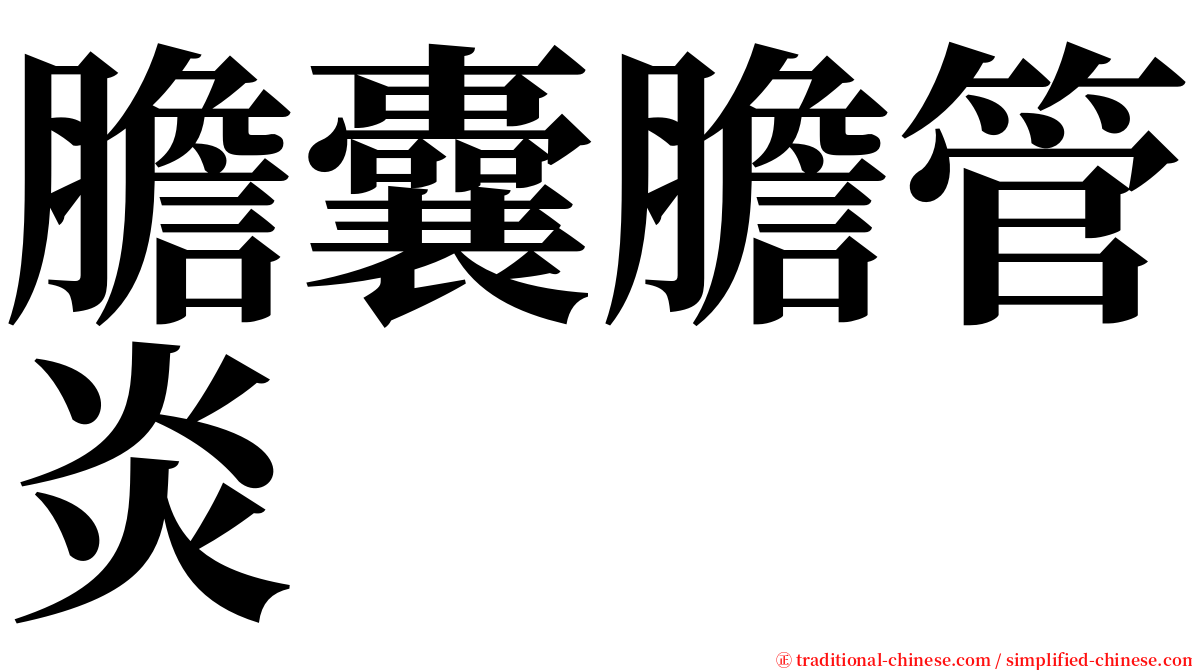 膽囊膽管炎 serif font