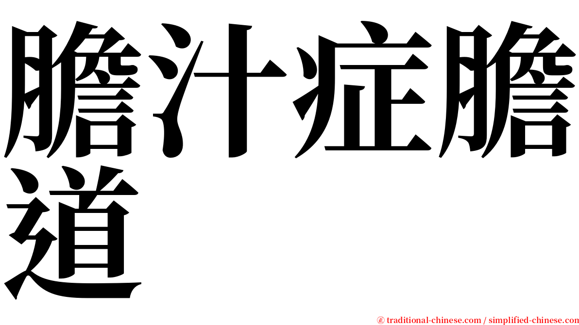 膽汁症膽道 serif font