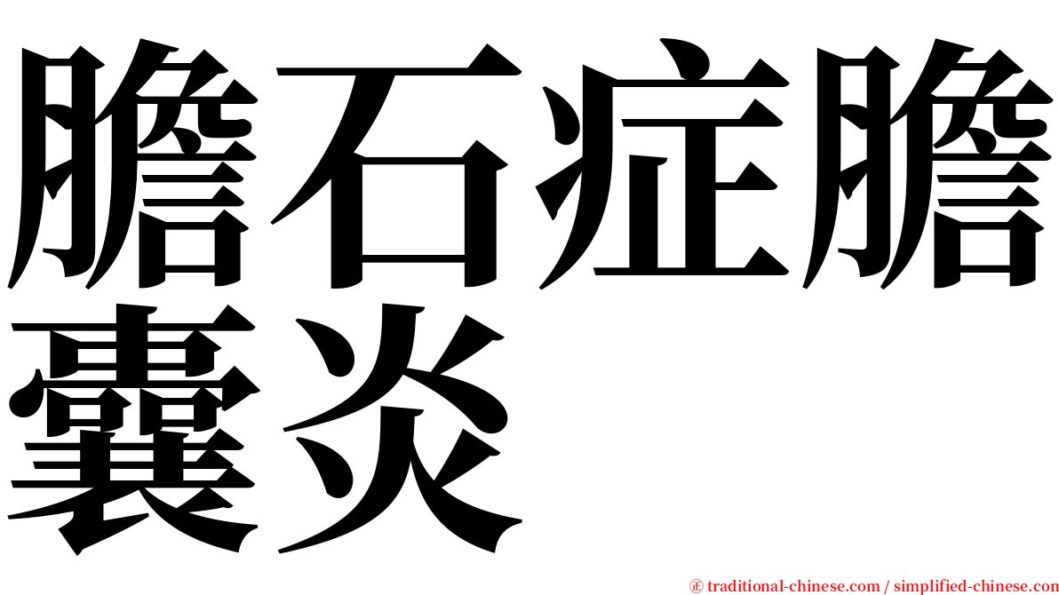 膽石症膽囊炎 serif font