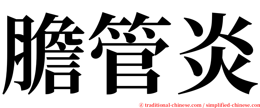 膽管炎 serif font