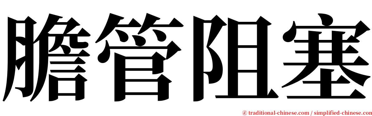 膽管阻塞 serif font