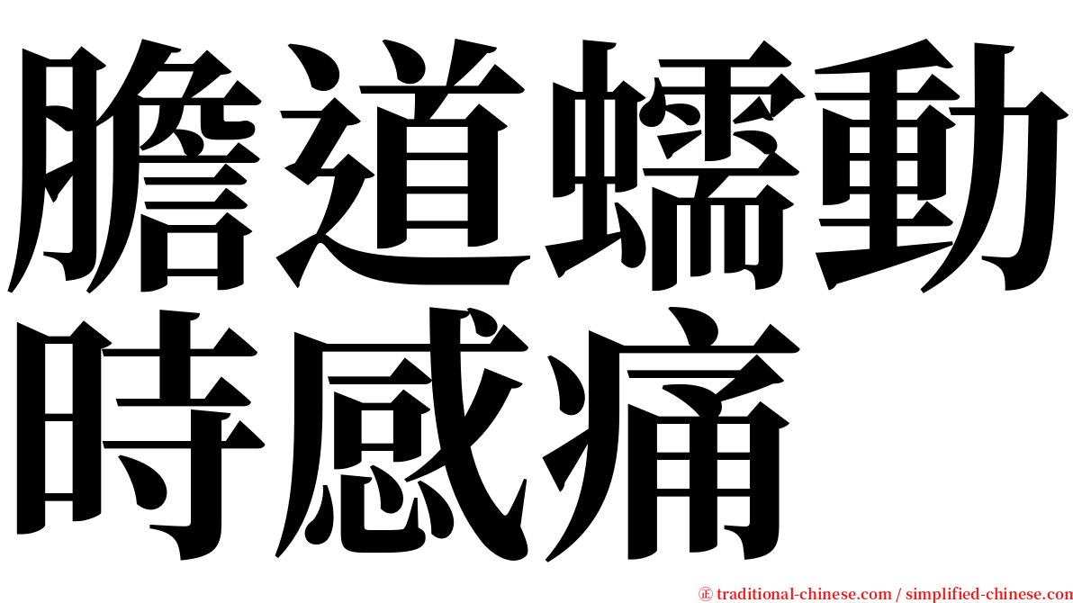 膽道蠕動時感痛 serif font