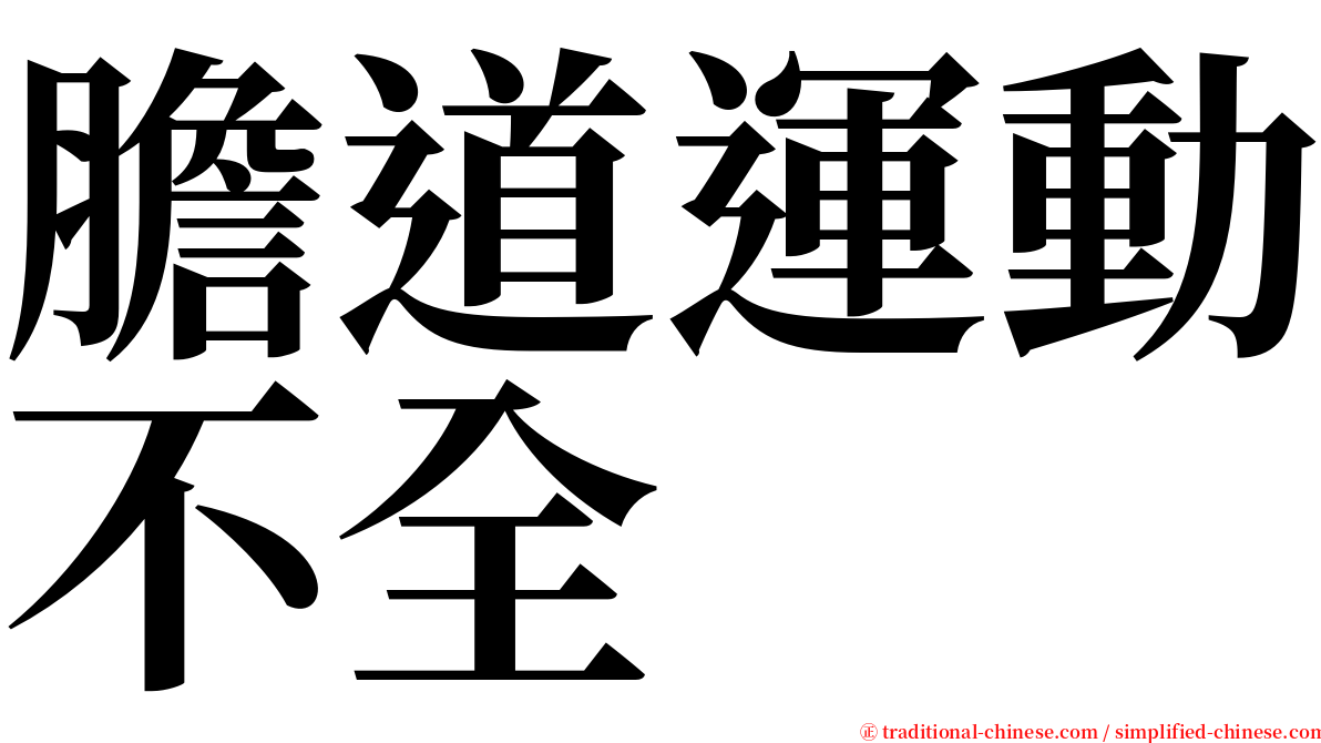 膽道運動不全 serif font