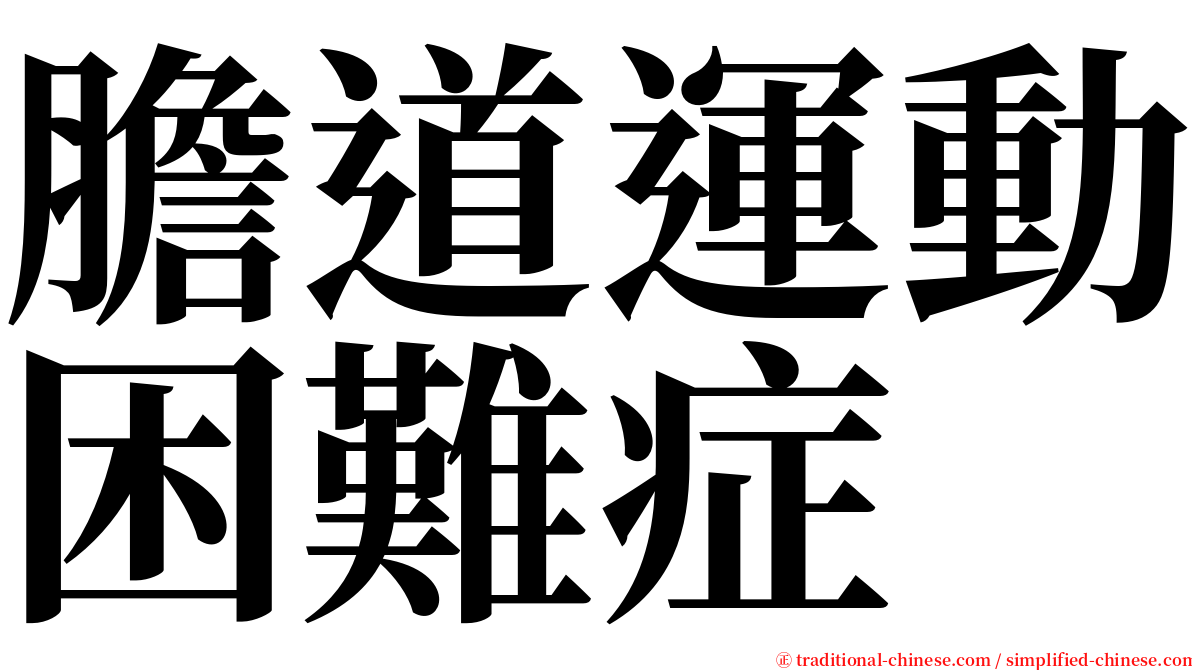 膽道運動困難症 serif font