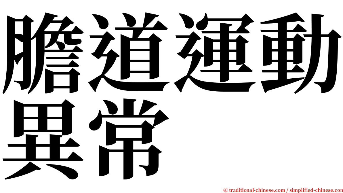 膽道運動異常 serif font