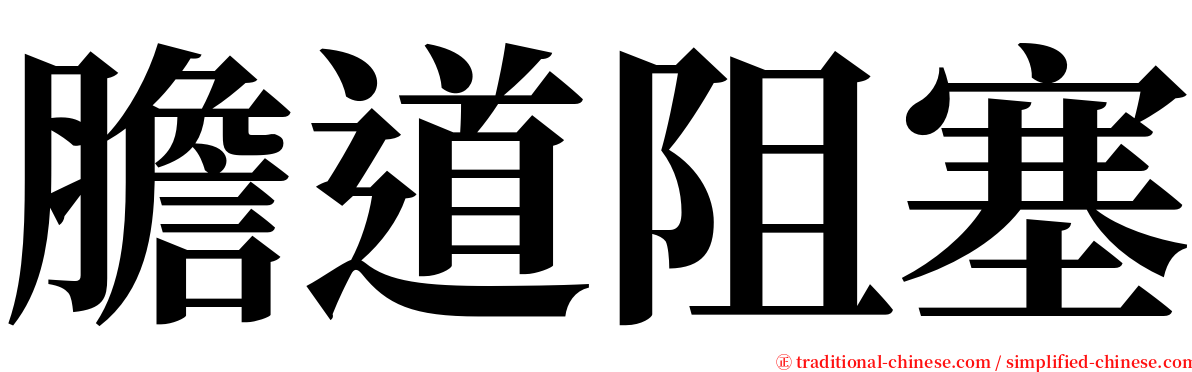 膽道阻塞 serif font