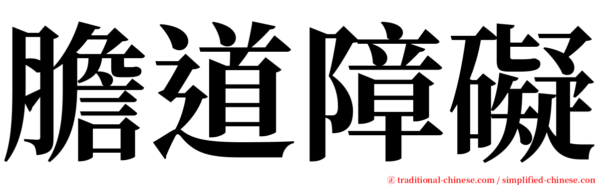 膽道障礙 serif font