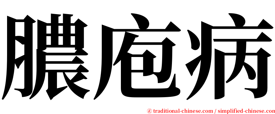 膿庖病 serif font